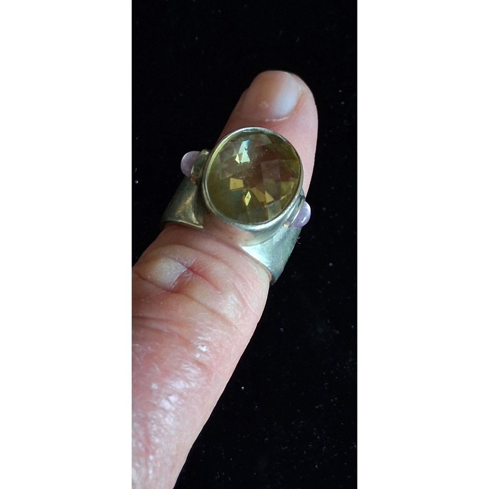 925 WHITNEY KELLY amethyst & Citrine Size 7 Sterling Silver Ring